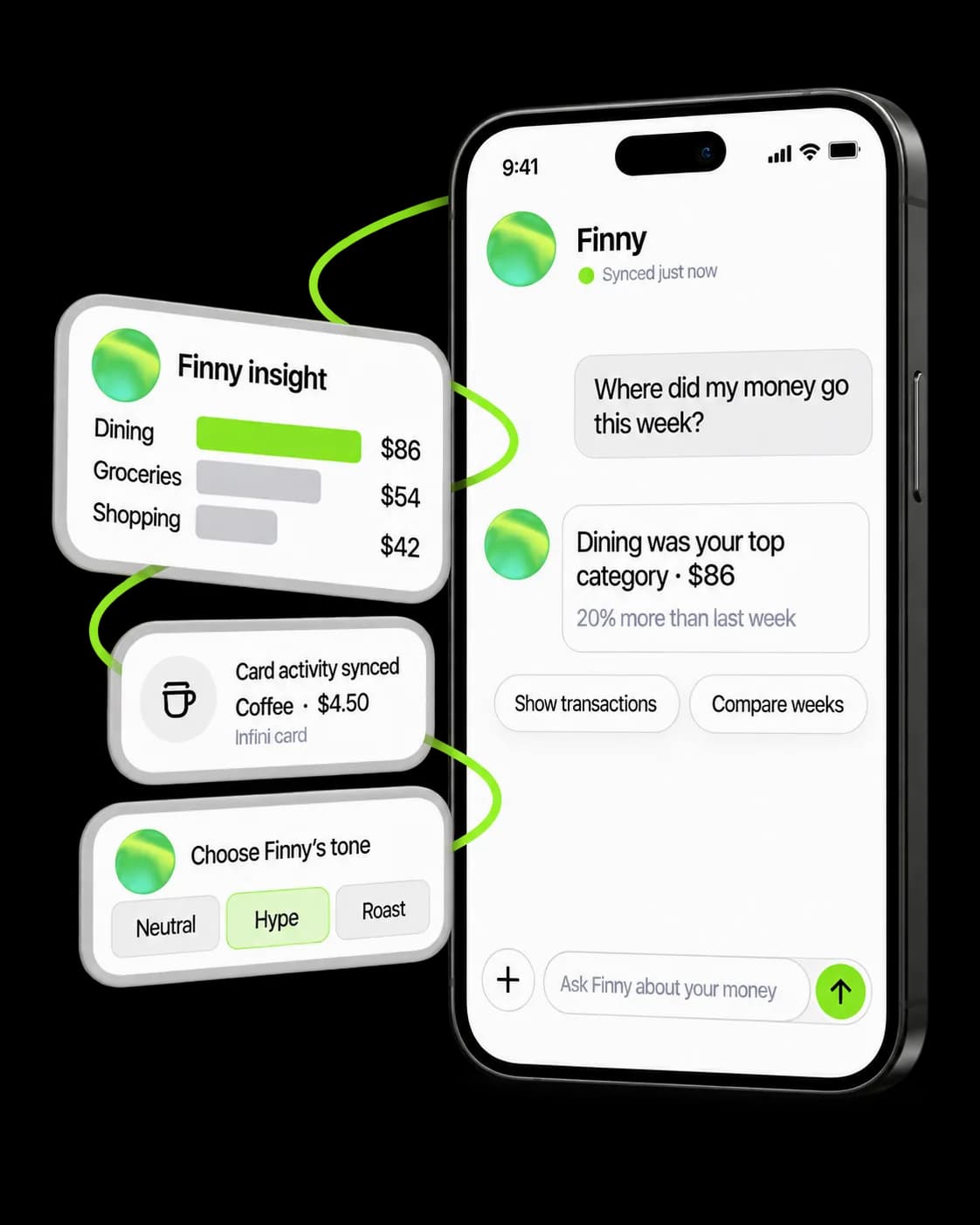 Finny يتتبّع النفقات في تطبيق Infini