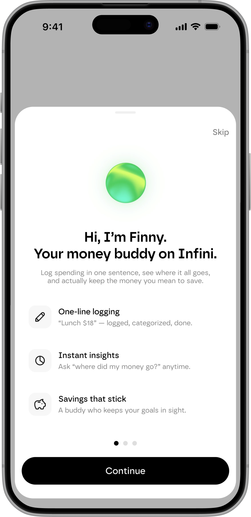 บันทึกค่าใช้จ่ายผ่านแชต — ตัวอย่างแอป Finny